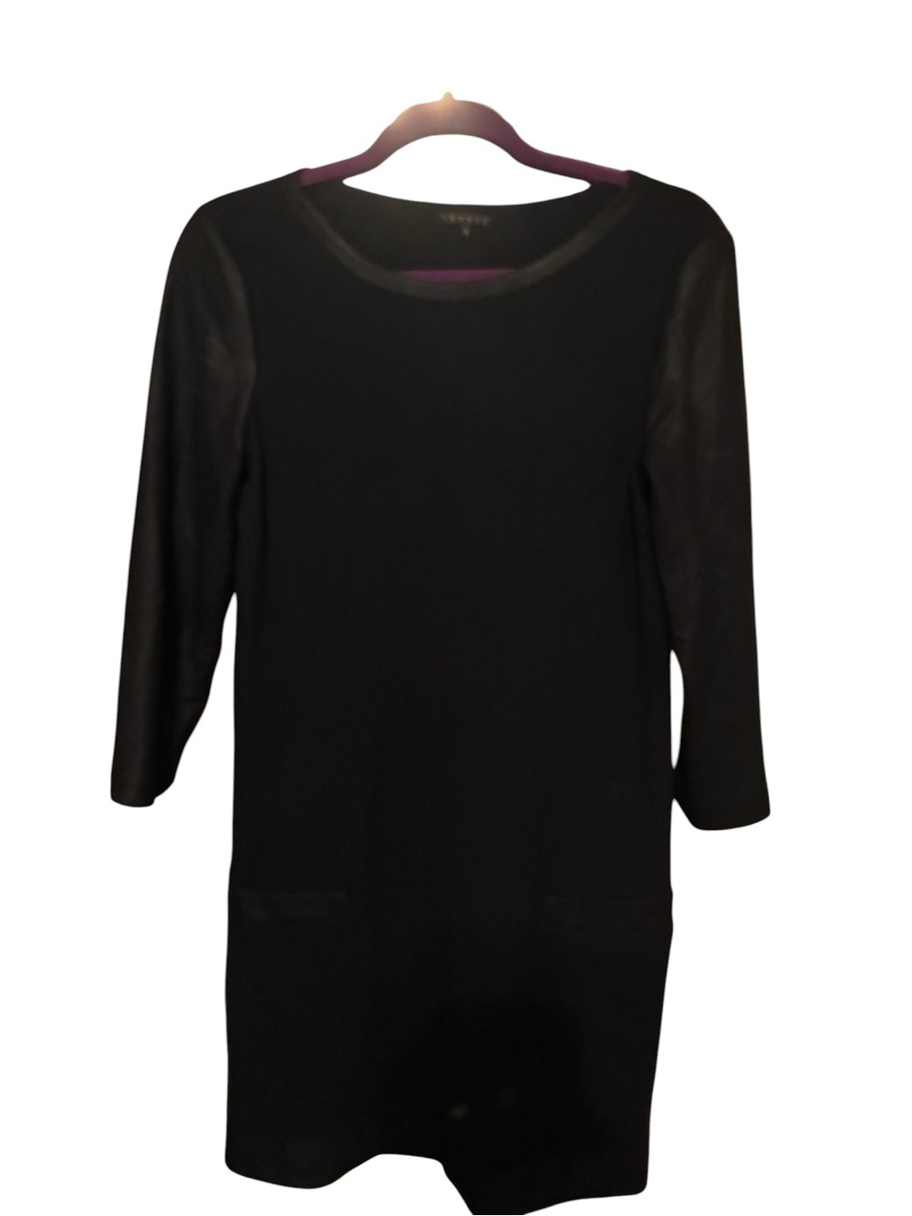 GUC THEORY BLACK FAUX LEATHER DRESS SIZE M